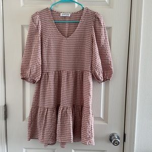 Pink Plaid Babydoll Dress